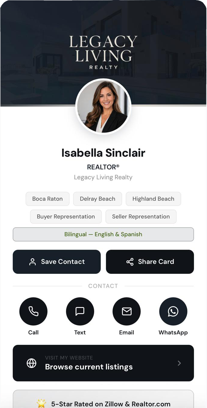Digital business card mockup